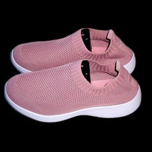 NWOT Women's Pink Mesh Slip-on Sock Shoes Sneakers Size 9!